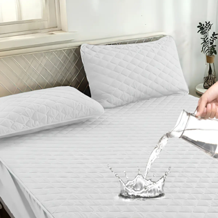 Cubre Colchon Impermeable 2 Plazas + Fundas Okaeri Color Blanco
