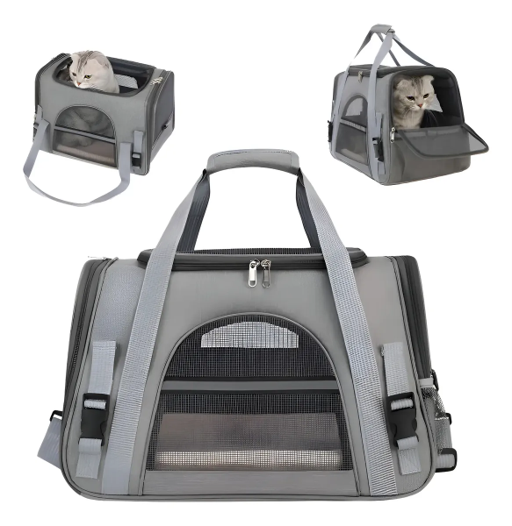 Bolso Transportador Mascota Gato Michi Portatil Con Alfombra
